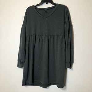 V neck Long Sleeved Publik Grey Dress Size Medium